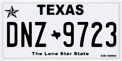 TX license plate DNZ9723