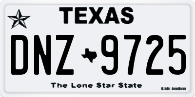TX license plate DNZ9725