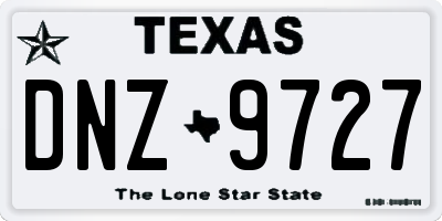 TX license plate DNZ9727