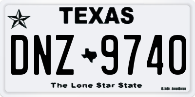 TX license plate DNZ9740