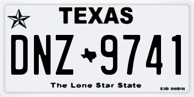 TX license plate DNZ9741