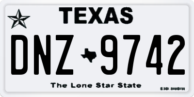 TX license plate DNZ9742