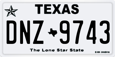 TX license plate DNZ9743