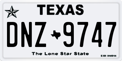 TX license plate DNZ9747
