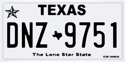 TX license plate DNZ9751