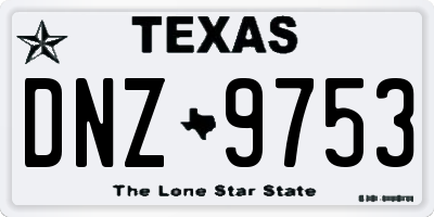 TX license plate DNZ9753