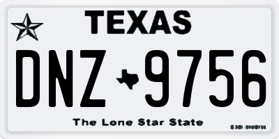 TX license plate DNZ9756
