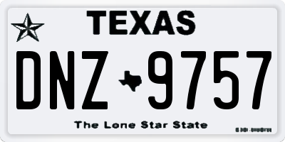 TX license plate DNZ9757