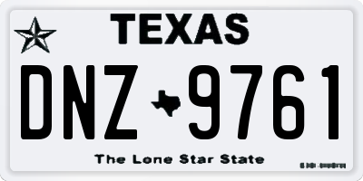 TX license plate DNZ9761