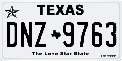 TX license plate DNZ9763