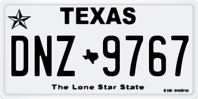 TX license plate DNZ9767