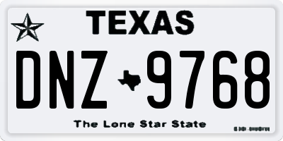 TX license plate DNZ9768
