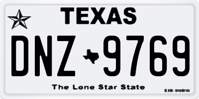 TX license plate DNZ9769