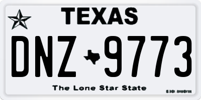 TX license plate DNZ9773