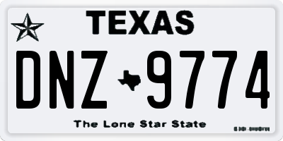 TX license plate DNZ9774