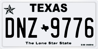 TX license plate DNZ9776