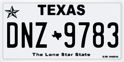 TX license plate DNZ9783
