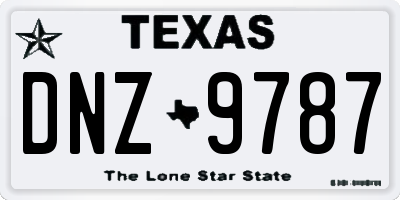 TX license plate DNZ9787
