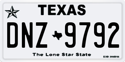 TX license plate DNZ9792
