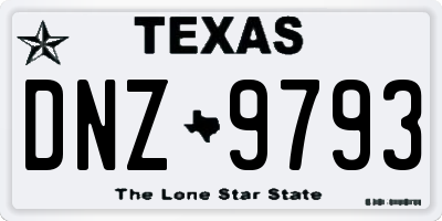 TX license plate DNZ9793