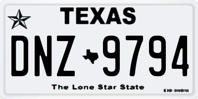 TX license plate DNZ9794
