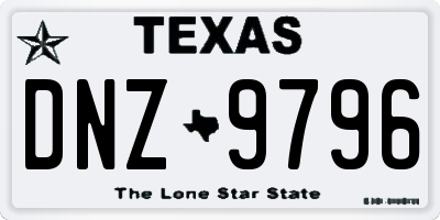 TX license plate DNZ9796