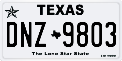 TX license plate DNZ9803