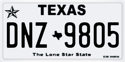 TX license plate DNZ9805