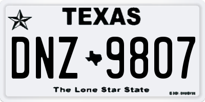 TX license plate DNZ9807