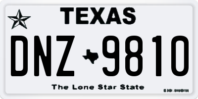 TX license plate DNZ9810
