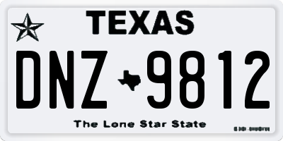 TX license plate DNZ9812