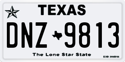 TX license plate DNZ9813