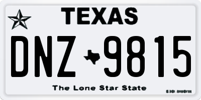 TX license plate DNZ9815