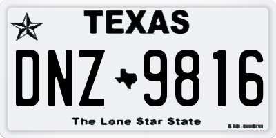TX license plate DNZ9816