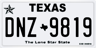 TX license plate DNZ9819