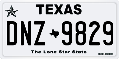 TX license plate DNZ9829