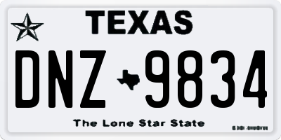 TX license plate DNZ9834