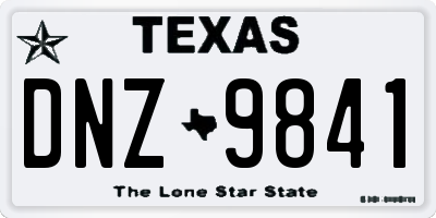 TX license plate DNZ9841