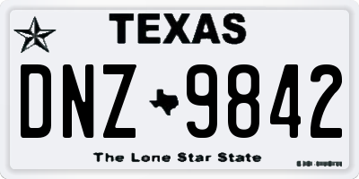 TX license plate DNZ9842