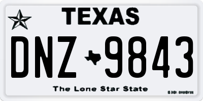 TX license plate DNZ9843