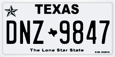 TX license plate DNZ9847
