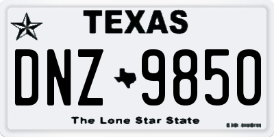 TX license plate DNZ9850