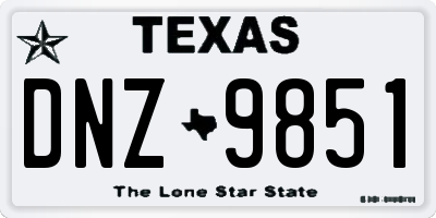 TX license plate DNZ9851
