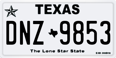 TX license plate DNZ9853