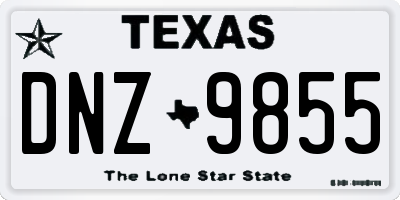 TX license plate DNZ9855