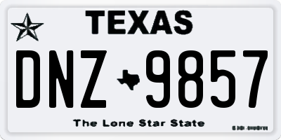TX license plate DNZ9857