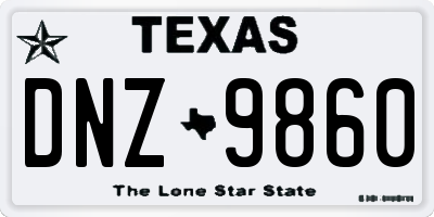 TX license plate DNZ9860
