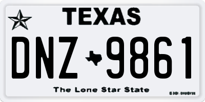 TX license plate DNZ9861