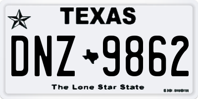TX license plate DNZ9862