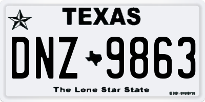TX license plate DNZ9863